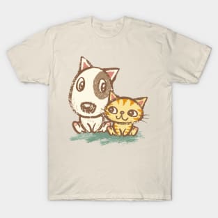 Dog and cat with good relations T-Shirt